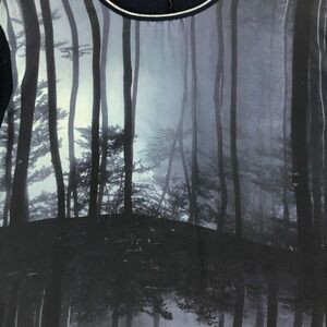 Skinny Minnie Womens Large Sleeveless Top Blue Gray Forest‎ Print Casual